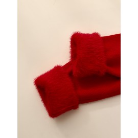 [Soft Thermal Sweater] Soft & Comfortable Women's Thermal Round-Neck Loose Fit Long Sleeve Sweater | All-Season Casual Top, Solid Color, Easy Care Hand Wash/Dry Clean, Medium Stretch, Clean Design