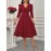 Women's Elegant Red Formal & Everyday dress - Flared skirt, Machine Washable Party, Work, Date Outfit - All-Season Chic Women's Dress, Workwear Attire, Flowy Fabric Gown, Comfortable Material, Professional Women