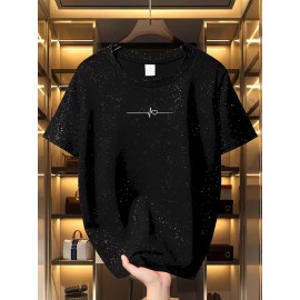 Women'S Sparkly Sequin Short Sleeve T-Shirt - Round Neck, Beige Casual Top for Spring/Summer, Glittery and Stylish, Perfect for Casual Attire