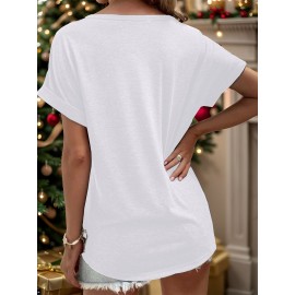 Women'S Vintage Norse Mythology Dragon Print V-Neck T-Shirt - Casual Short Sleeve, Regular Fit, All-Season Tee with Intricate Design, Machine Washable, Allseason Tee | Mythological Design | Comfortable Fit, Dragon Shirt