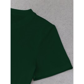 Women'S Vibrant Sun Graphic Crop Top T-Shirt - Casual Round Neck Short Sleeve, Machine Washable, Slim Fit, Perfect for Spring/Summer Outfits, Sunset Shirt