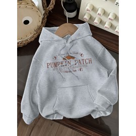 [Pumpkin Patch Hoodie] Cozy Fall/Winter Women's Casual Hooded Sweatshirt with 